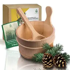 Saunakübel CozyNature Sauna Eimer mit Kelle