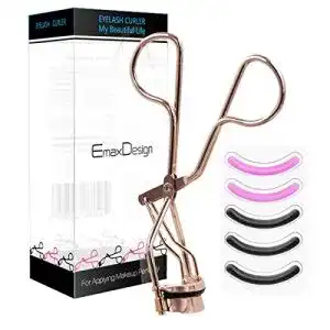 Wimpernzange EmaxDesign aus Edelstahl, 5 Ersatz Silikonpads