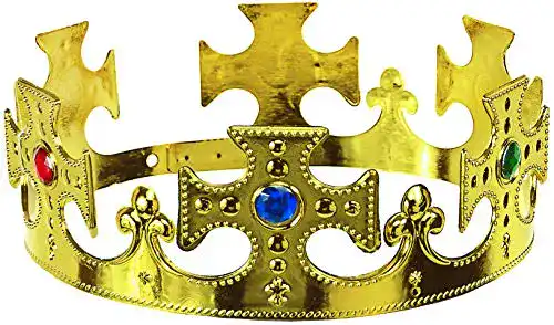 Königskrone Balinco Krone Kreuz in Gold mit farbigen Rubinen