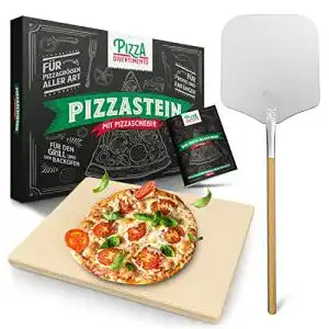 Pizzastein Pizza Divertimento, mit Pizzaschieber, aus Cordierit
