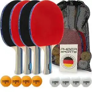 Tischtennisschläger-Set PHIBER-SPORTS Premium, 14-Teilig