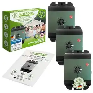 Vogelabwehr ISOTRONIC Ultraschall Vogelvertreiber 3er Set mobil