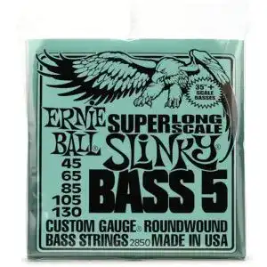 Ernie-Ball-Bass-Saiten Ernie Ball P02850 Bass 5 Slinky Super Long