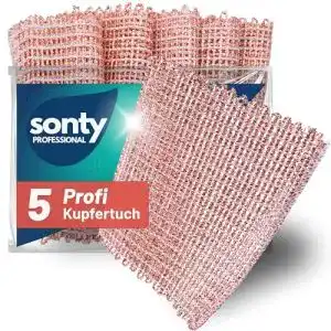 Kupfertuch Sonty ÖKO Set – 5 Stück Kupferlappen – Scheuerlappen
