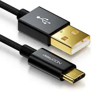 USB 2.0 auf USB-C deleyCON 0,5m USB-C Kabel mit Nylon
