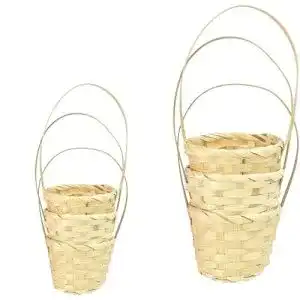 Spankorb DECARETA 6 Stück Mini Blumenkorb Geflochten 2 Größen
