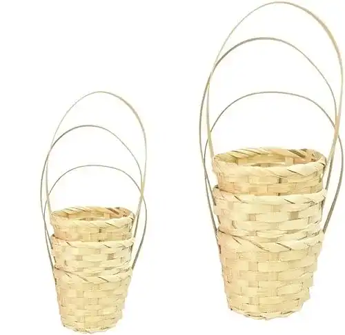 Spankorb DECARETA 6 Stück Mini Blumenkorb Geflochten 2 Größen