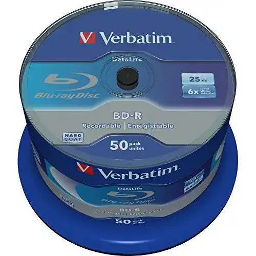 Blu-ray-Rohling Verbatim BD-R SL Datalife 25 GB, 50er Pack