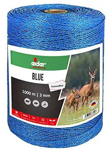 Weidezaunlitze Eider 1000m Blue, Blau-Line, 1000 m