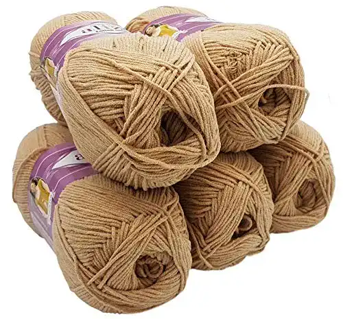 Alize-Wolle Alize Cotton gold 5 x 100g Strickwolle einfarbig beige
