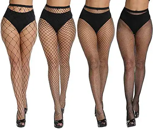 Netzstrumpfhose DRESHOW 4 Paar Sexy Strümpfe
