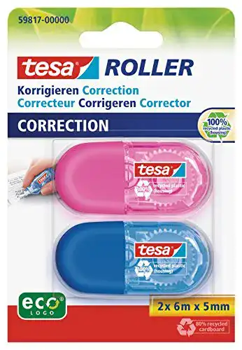 Korrekturroller tesa Mini ecoLogo, Band zur Korrektur, 2er Pack