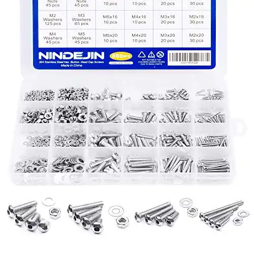 Edelstahl-Schrauben NINDEJIN 880Pcs M2 M3 M4 M5