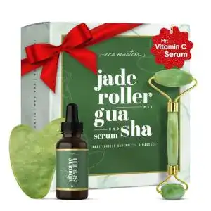 Jade-Roller Eco Masters Premium Jade Roller mit Vitamin C Serum