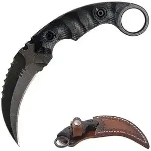 Karambit Gimulatamis Jagdmesser Feststehende Klinge mit Lederscheide
