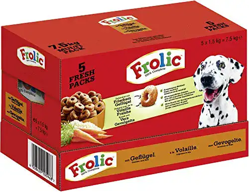Die beste Hundetrockenfutter Frolic, Geflügel, Gemüse und Reis, 7,5kg 2026 Test Bestseller Hundetrockenfutter Frolic, Geflügel, Gemüse und Reis, 7,5kg