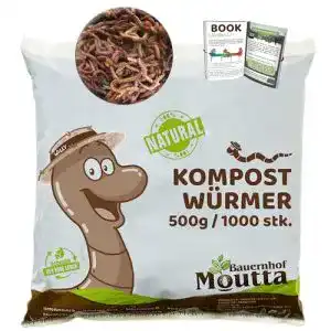 Kompostwürmer WormBox 1,000 STK. (500g) | Regenwürmer Eisenia