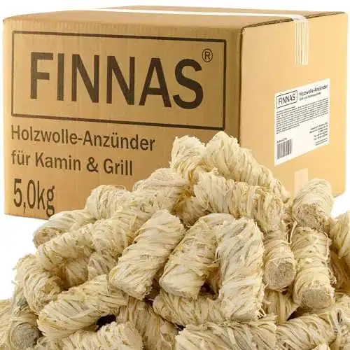 Kaminanzünder Finnas 5 kg Premium Öko- Anzündwolle Holzwolle