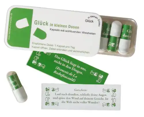 Scherztabletten Unbekannt Kapseln ‘Glück’ in kleinen Dosen