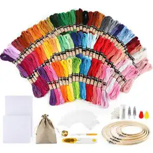 Stickset Homewit 100 Farben Stickerei Set, Kreuzstich Starter