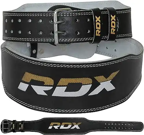 Gewichthebergürtel RDX 4” Leder | Fitness-Gürtel (MEHRWEG)