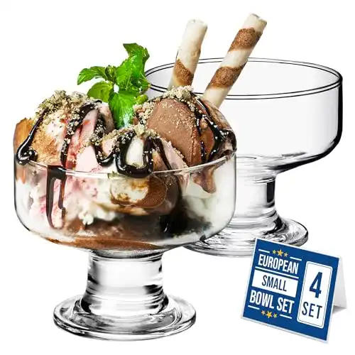 Eisgläser Crystalia Luxury Eisbecher Glas 265ml Eisschalen 100%
