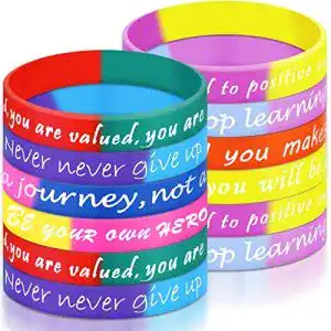 Silikonarmband Kasyat 32 Stücke Inspirierende Gummi Armbänder