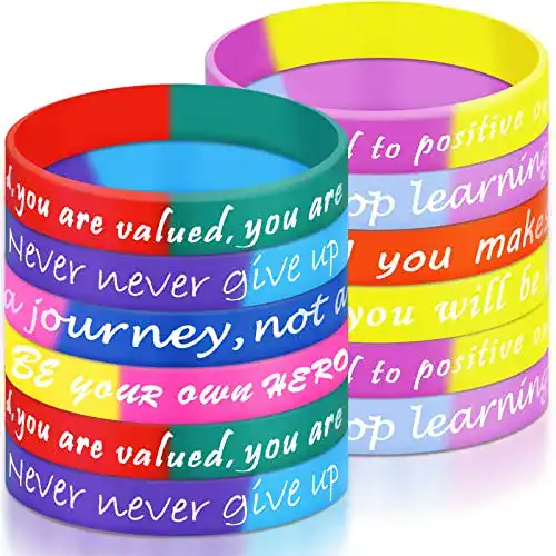Die beste Silikonarmband Kasyat 32 Stücke Inspirierende Gummi Armbänder 2026 Test Bestseller Silikonarmband Kasyat 32 Stücke Inspirierende Gummi Armbänder