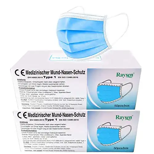 OP-Maske 100er-Pack Raysen 100 x medizinische Mundschutz