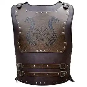 Wikinger-Rüstung HiiFeuer Wikinger-Krieger PU Leder Brustpanzer
