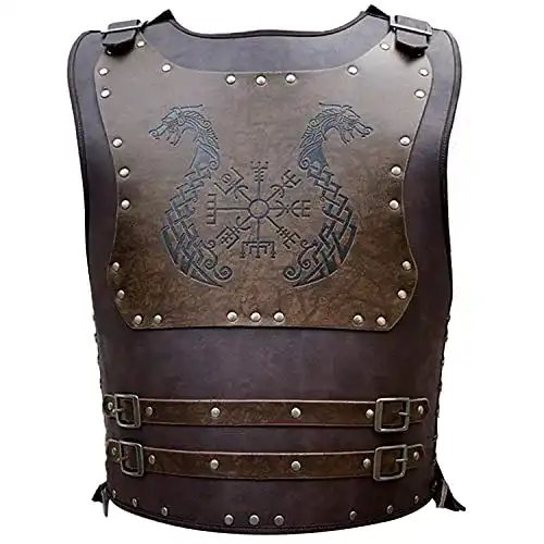 Wikinger-Rüstung HiiFeuer Wikinger-Krieger PU Leder Brustpanzer