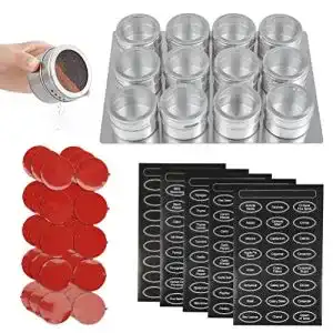 Magnetische Gewürzdosen FOCCTS 12 Stück, klarer Deckel
