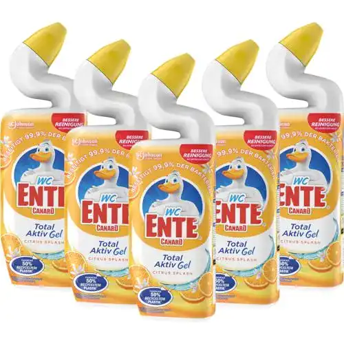 WC-Reiniger WC-Ente WC Ente Total Aktiv Gel Flüssig, 5er Pack