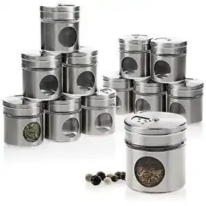 Gewürzstreuer com-four ® 12-teiliges Set aus Edelstahl