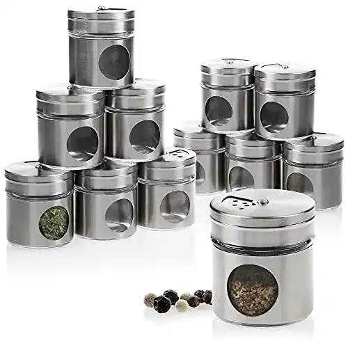 Gewürzstreuer com-four ® 12-teiliges Set aus Edelstahl