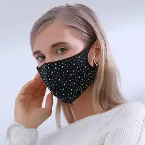 Mundschutz mit Glitzer Yienate Modische bunte Strass-Maske