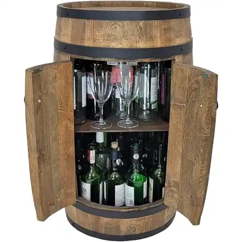 Weinfass-Stehtisch weeco Fassbar mit 2 Türen Holzfass XL
