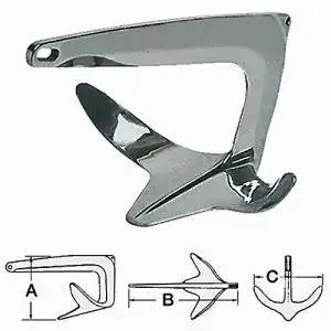 Pflugscharanker OSCULATI Edelstahl Trefoil Anker 5 kg