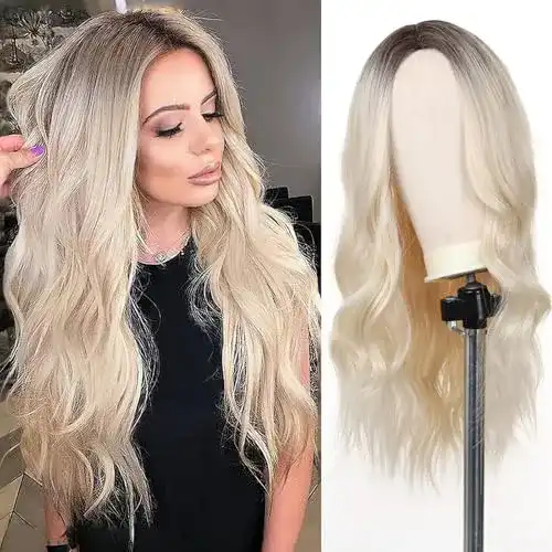 Blonde Perücke Esmee 26 Zoll Lang, für Frauen, Locker Gewellt