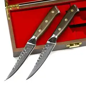 Damast-Steakmesser STALLION Damastmesser Ironwood Zwei