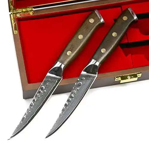 Damast-Steakmesser STALLION Damastmesser Ironwood Zwei