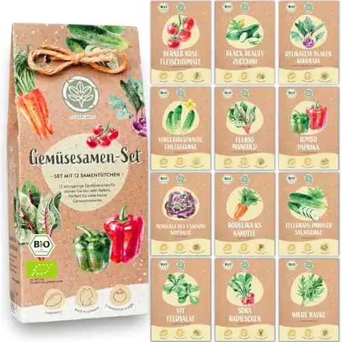 Bio-Saatgut Loveplants Bio Gemüse Samen Set, 12 Sorten