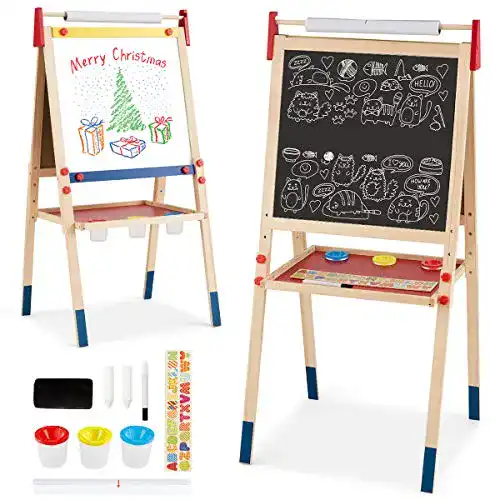 Staffelei Kinder COSTWAY 3 in 1 Kinder Staffelei, doppelseitig