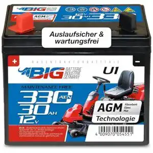 Rasentraktor-Batterie BIG Batterien BIG U1 Garden Power 12V