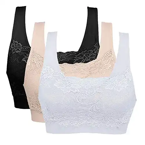 Push-Up-BH Vertvie Womens Strech Ohne Buegel Yoga, 3er Pack