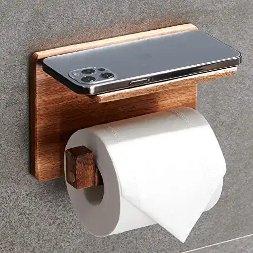 Toilettenpapierhalter ohne Bohren DEKAZIA ® Holz