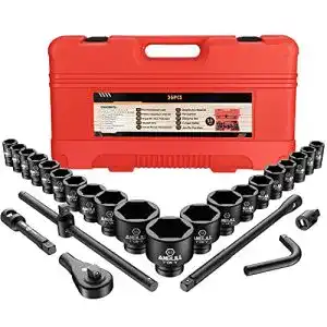 Steckschlüsselsatz 3/4 Zoll Anbull, 26 Pcs Impact Socket Set