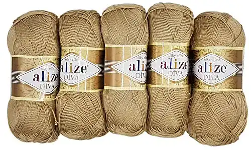 Alize-Wolle Alize 5 x 100 Gramm Wolle Diva Batik einfarbig
