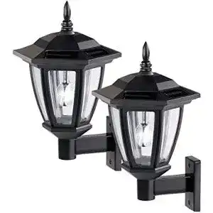 Solar-Wandleuchte außen Luminea Solar Aussenlampe: 2er-Set