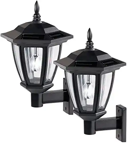 Solar-Wandleuchte außen Luminea Solar Aussenlampe: 2er-Set